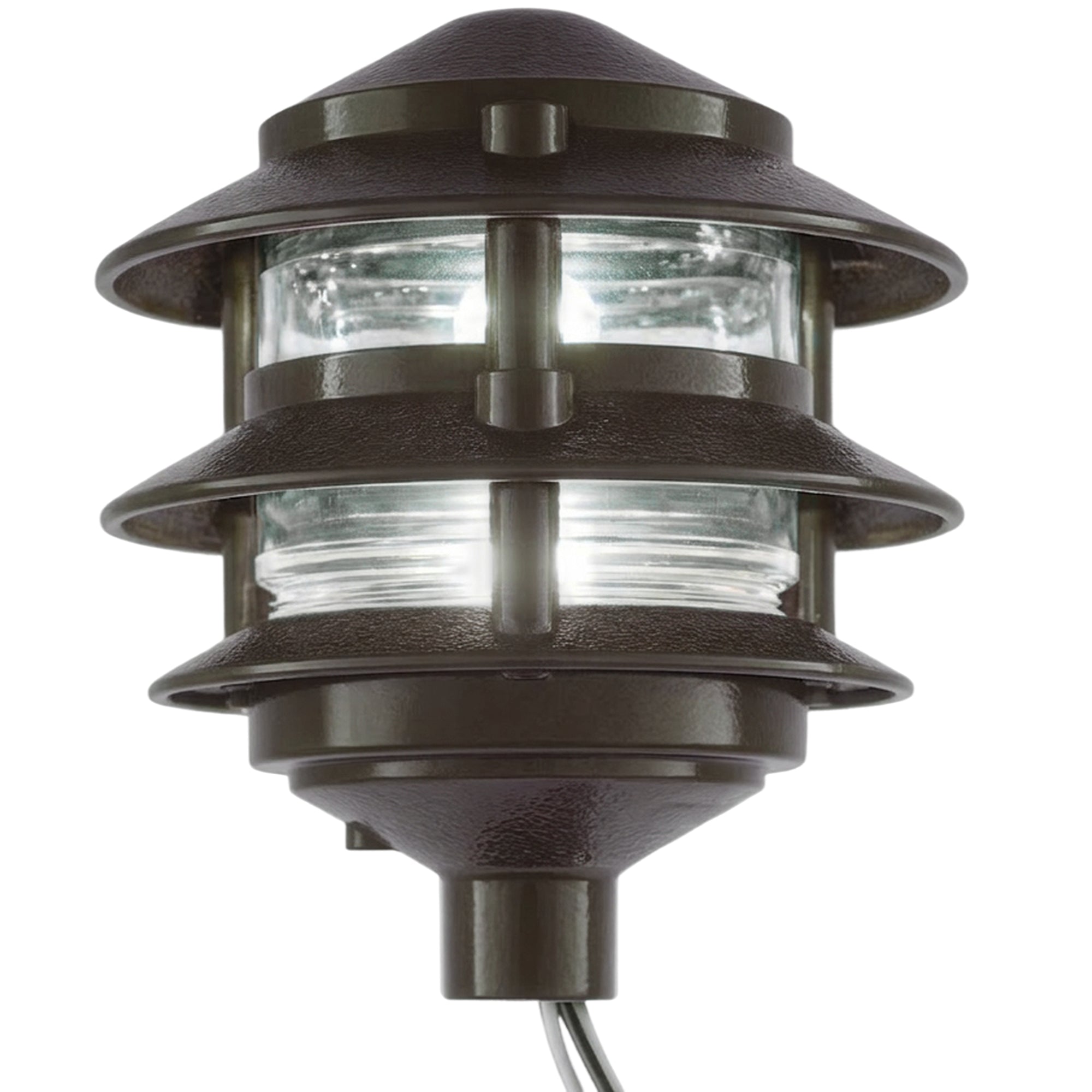 Bronze - Made in The USA LED Weatherproof 3-Tier Pathlight - Greenfield PL3TLEDBR